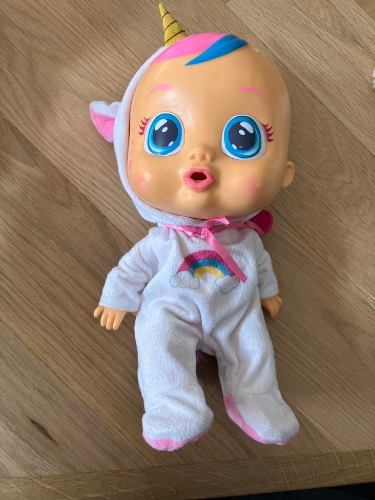 Cry Babies Dreamy Unicorn Huilpop met Geluid en Tranen, Ophalen of Verzenden, Gebruikt, Babypop