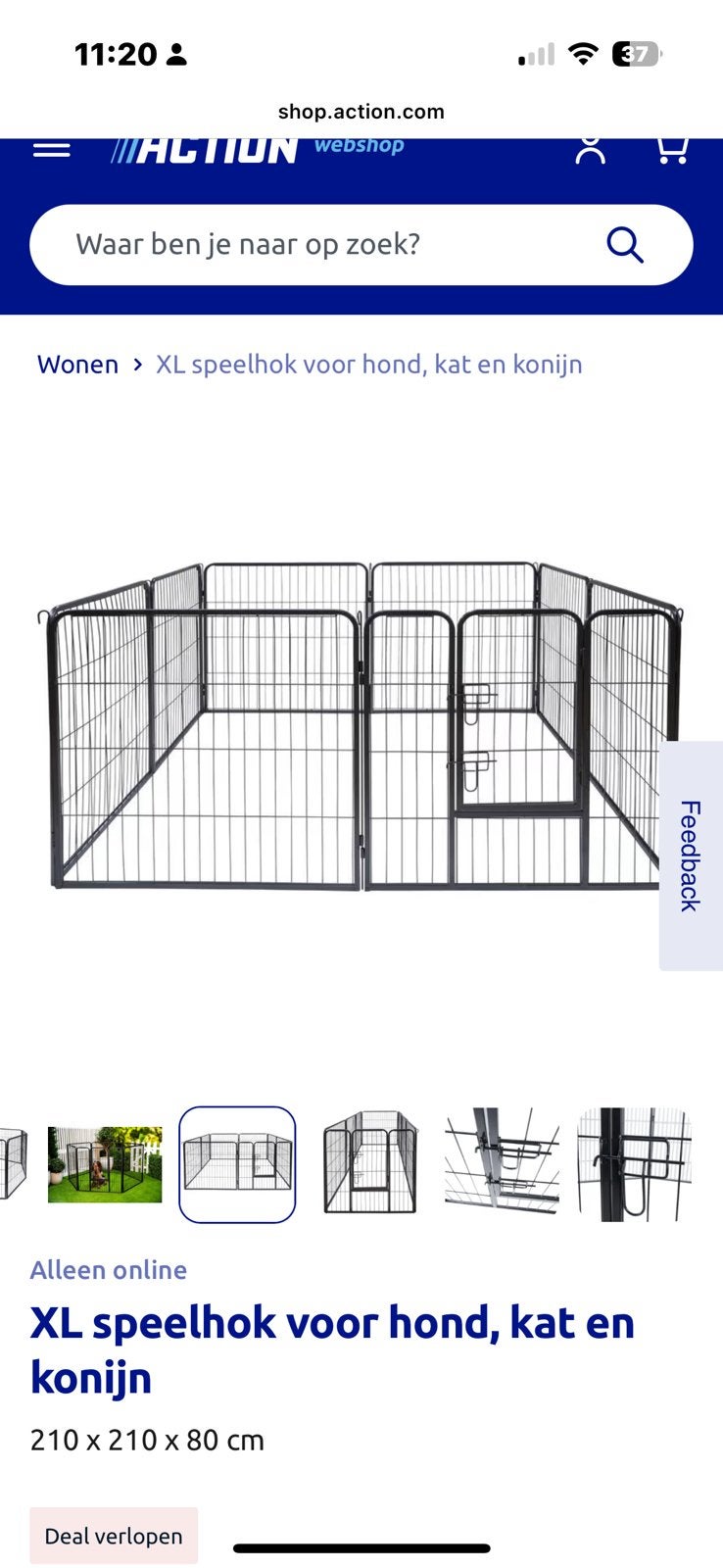 XL dierenhok, Dieren en Toebehoren, Ophalen, Zo goed als nieuw, 110 cm of meer, Hondenkennel