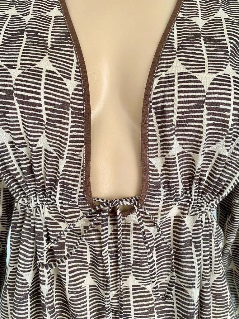 i385 Expresso maat 38=M lange blouse tuniek top beige/bruin, Maat 38/40 (M), Expresso, Beige, Ophalen of Verzenden