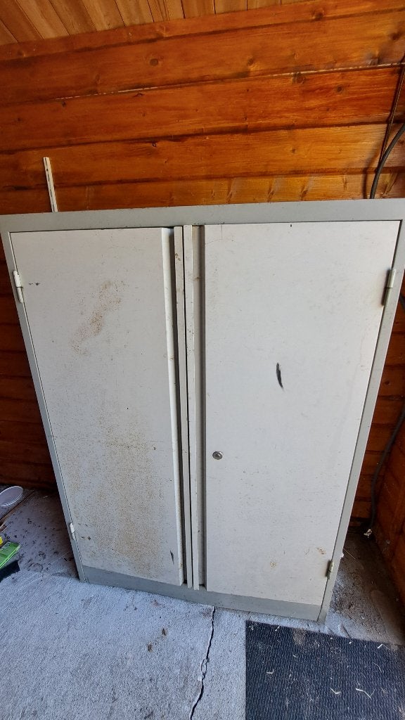 Stalen archiefkast - Ideaal voor schuur/garage, Ophalen, Gebruikt, 100 tot 150 cm, Meerdere deuren