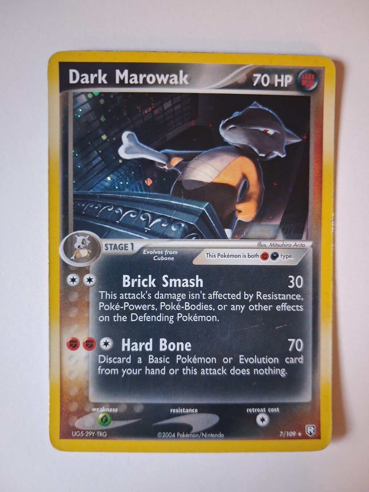 Dark Marowak Pokémon kaart rocket returns 7/109 stamped, Ophalen of Verzenden, Gebruikt, Losse kaart
