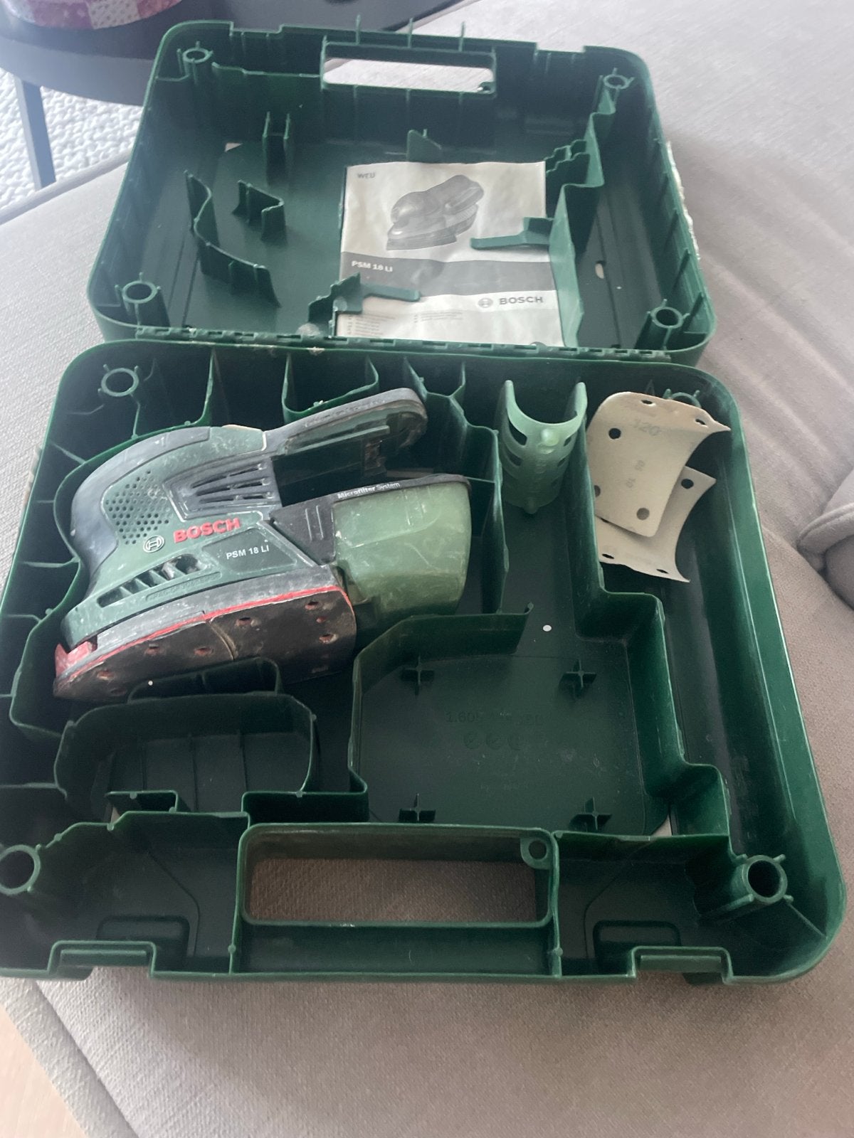 Bosch PSM 18 LI Accu Multischuurmachine met Koffer, Ophalen, Gebruikt, Minder dan 600 watt, Overige typen