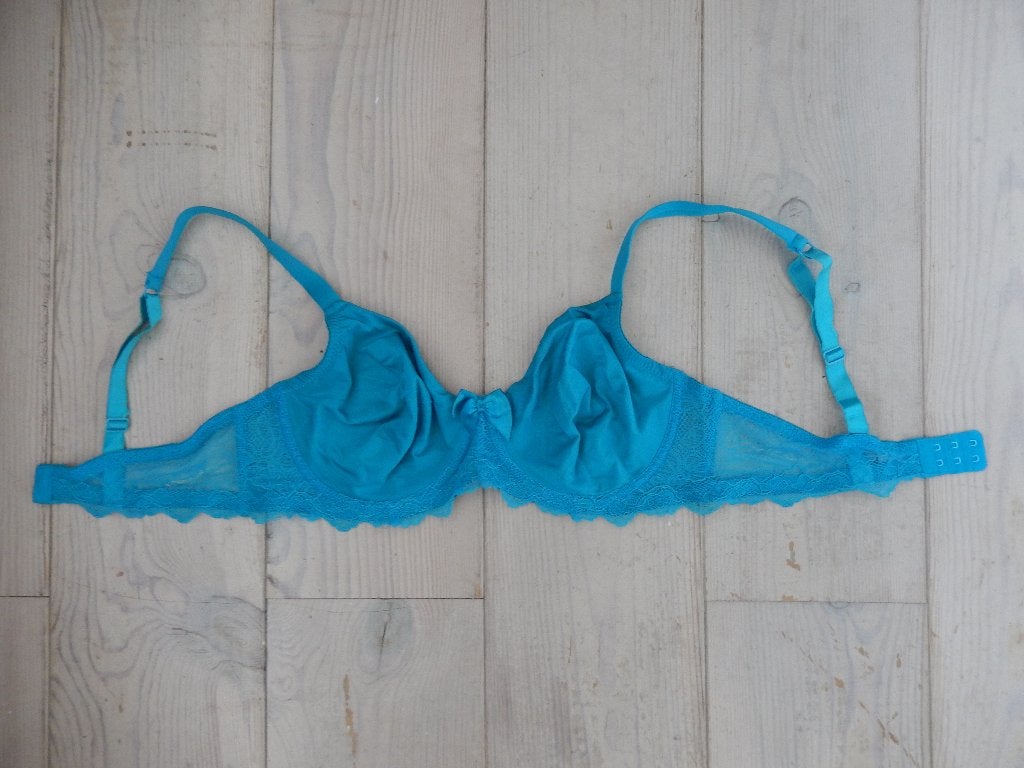 * Aqua blauwe beugel bh met kant en strik 80 d *, Zeeman, Ophalen of Verzenden, Blauw, BH