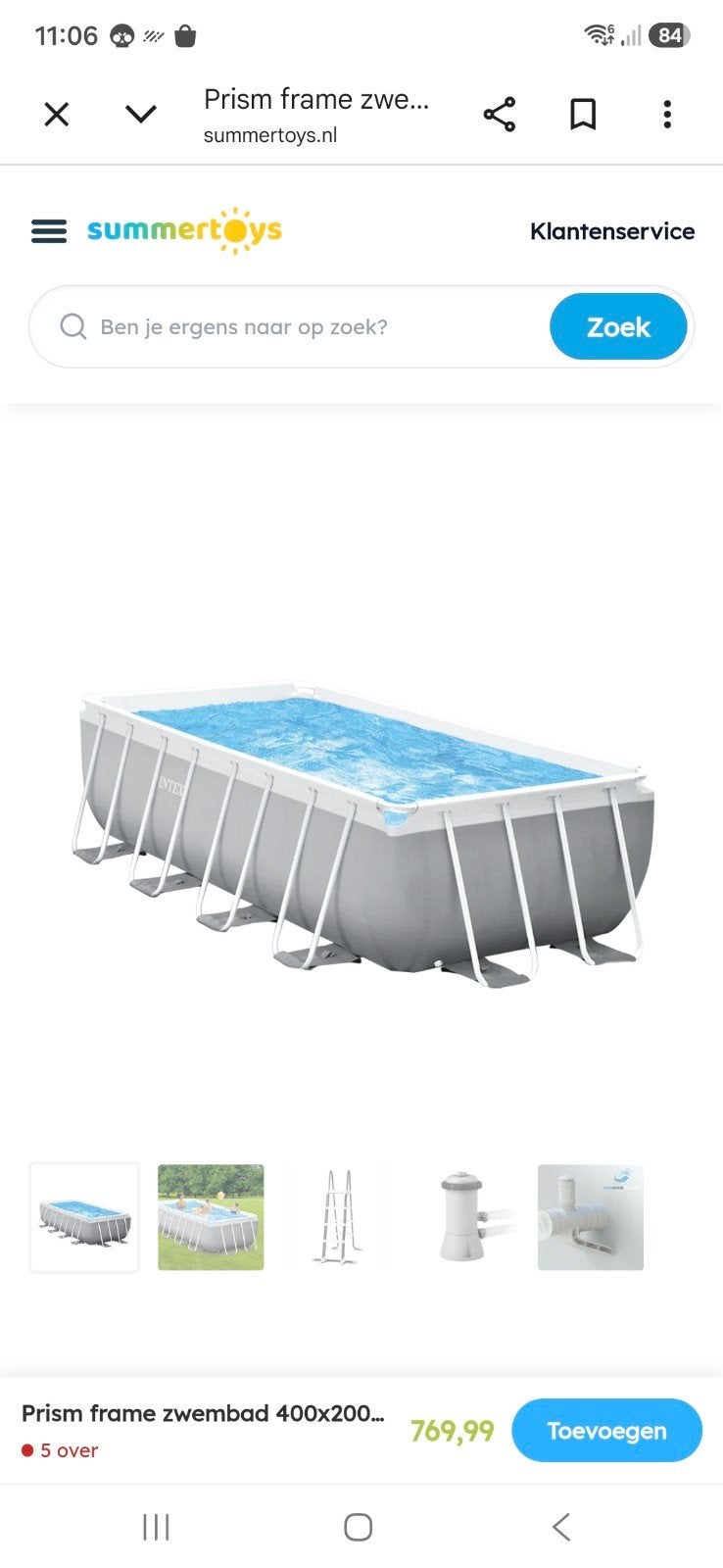 Intex zwembad 400x200x122 cm - zo goed als nieuw, 200 tot 300 cm, Zo goed als nieuw, Rechthoekig, Ophalen