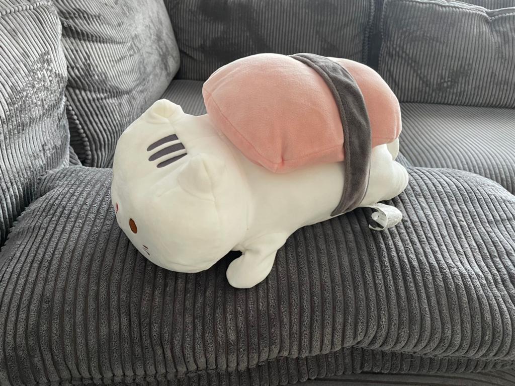 Mooie Miniso sushi kat poes wit roze, Gebruikt, Ophalen of Verzenden, Wit, Kat