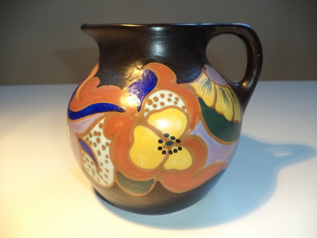 ca1930 ESKAF plateel vroeg Art deco vaas kan handbeschilderd, Antiek en Kunst, Ophalen of Verzenden