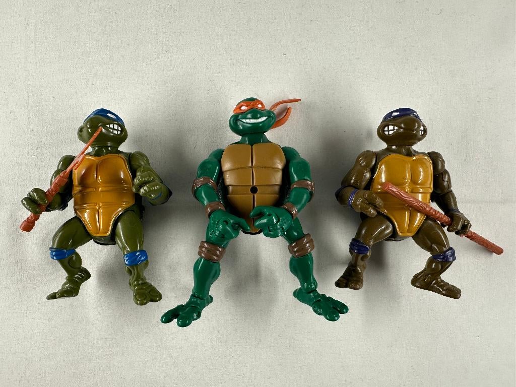 TMNT Turtles vintage figuren 3 stuks 1988, Gebruikt, Onbekend, Ophalen of Verzenden, Onbekend