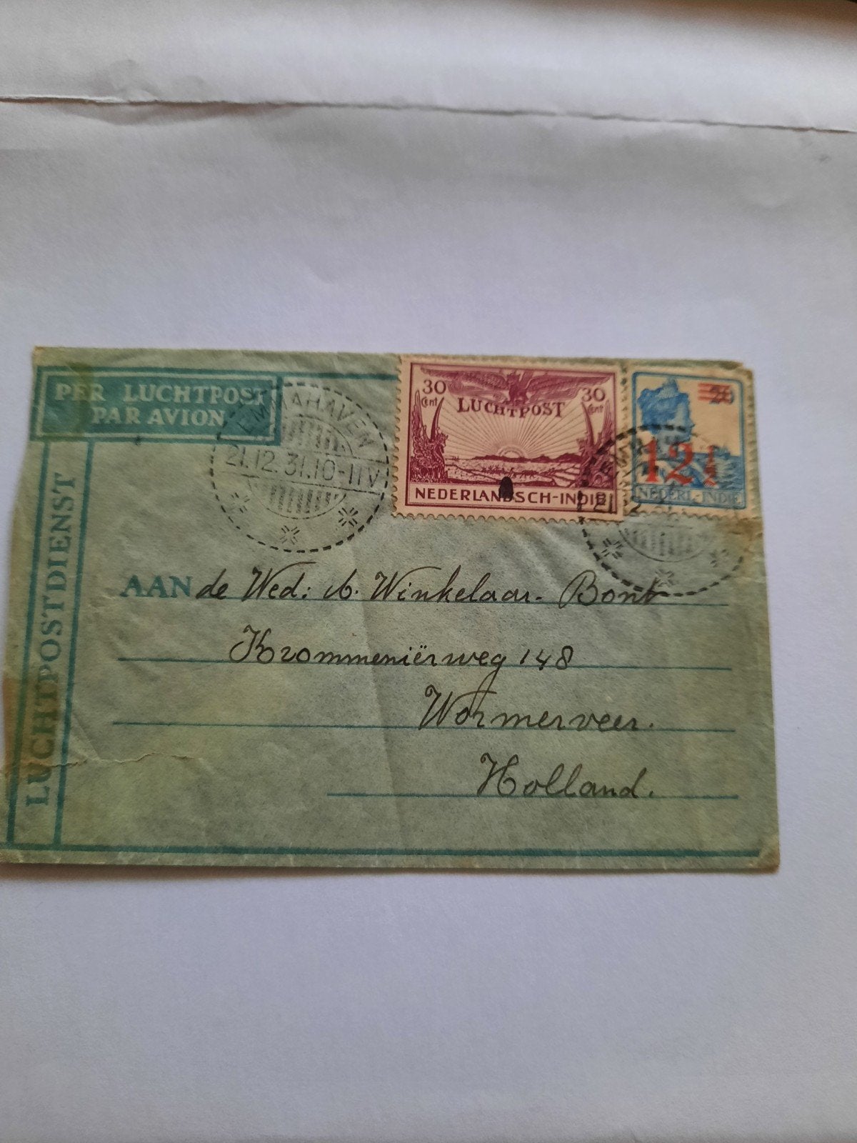 Zeldzame luchtpostbrief Nederlands-Indië 1931, Verzenden