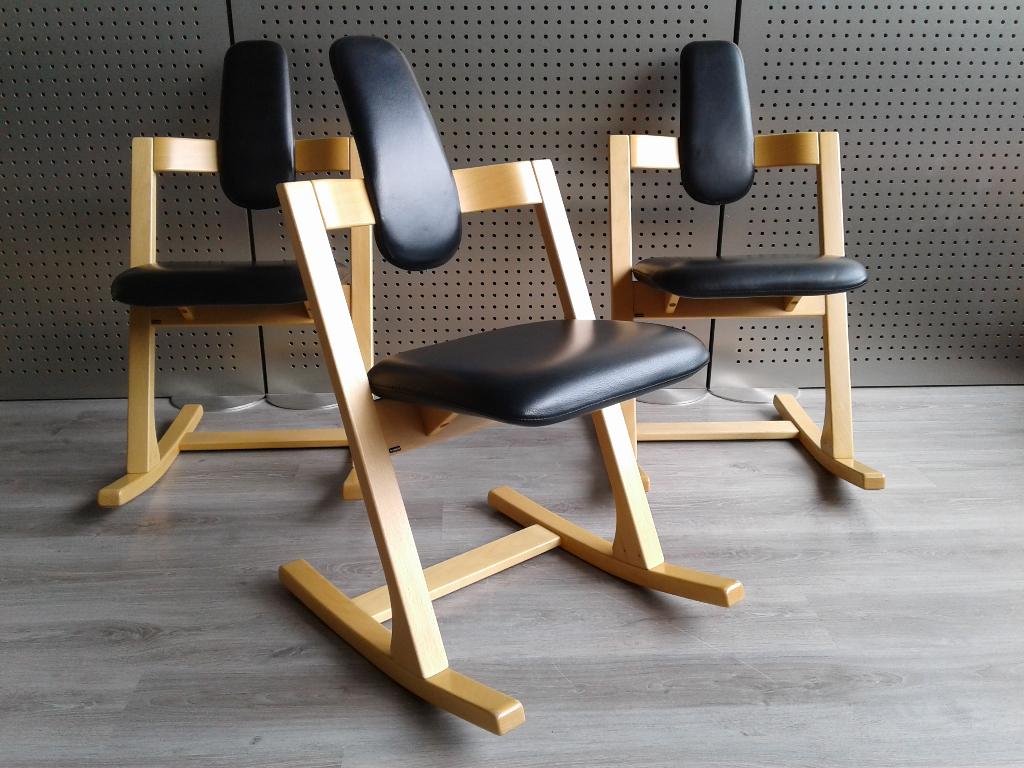 Set van 3x Variér (Stokke) Pendulum (Zwart Leder), Prachtig!