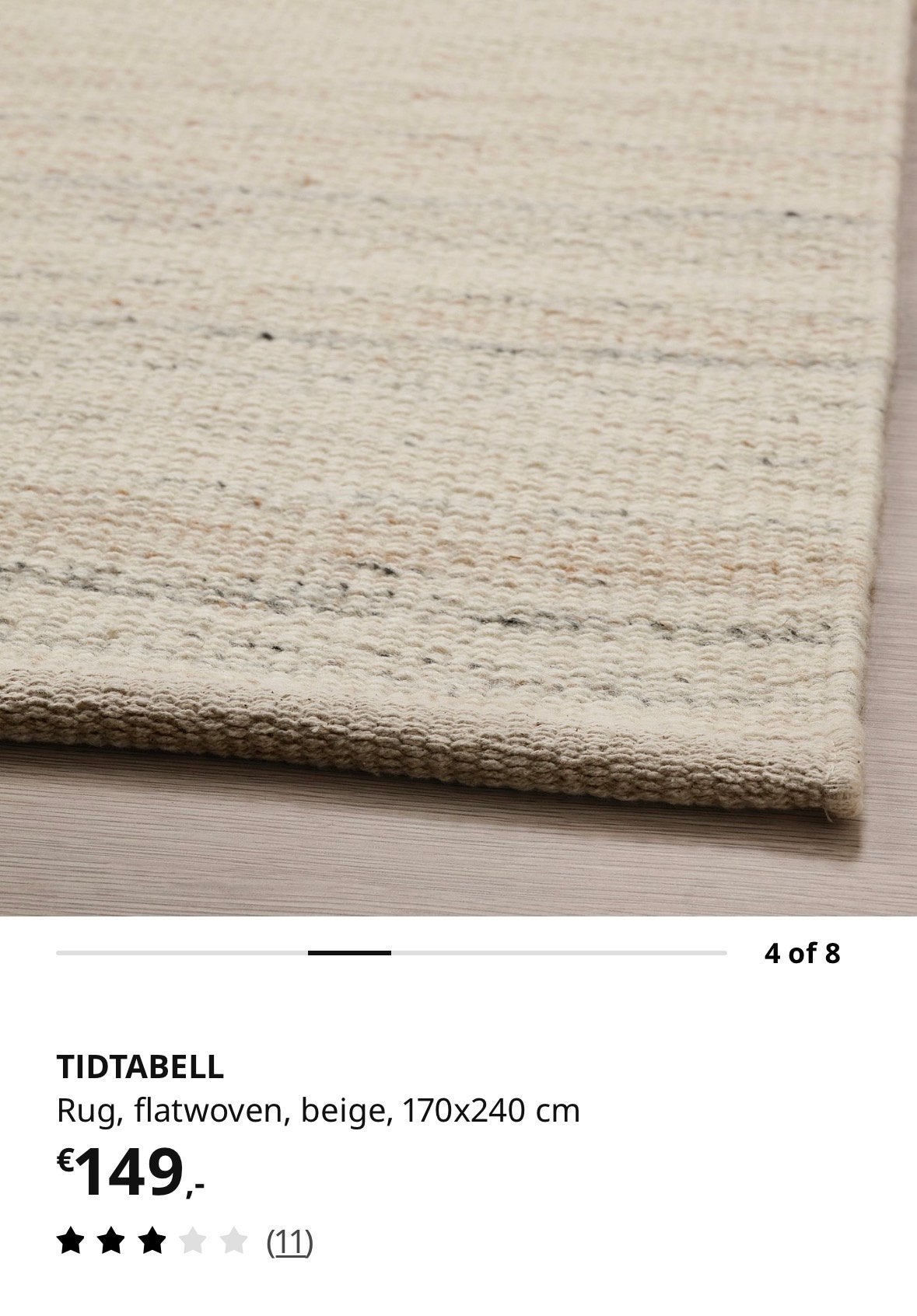 Tidtabell carpet - 100% wool 240x170cm, Ophalen of Verzenden, Zo goed als nieuw, Rechthoekig, 200 cm of meer