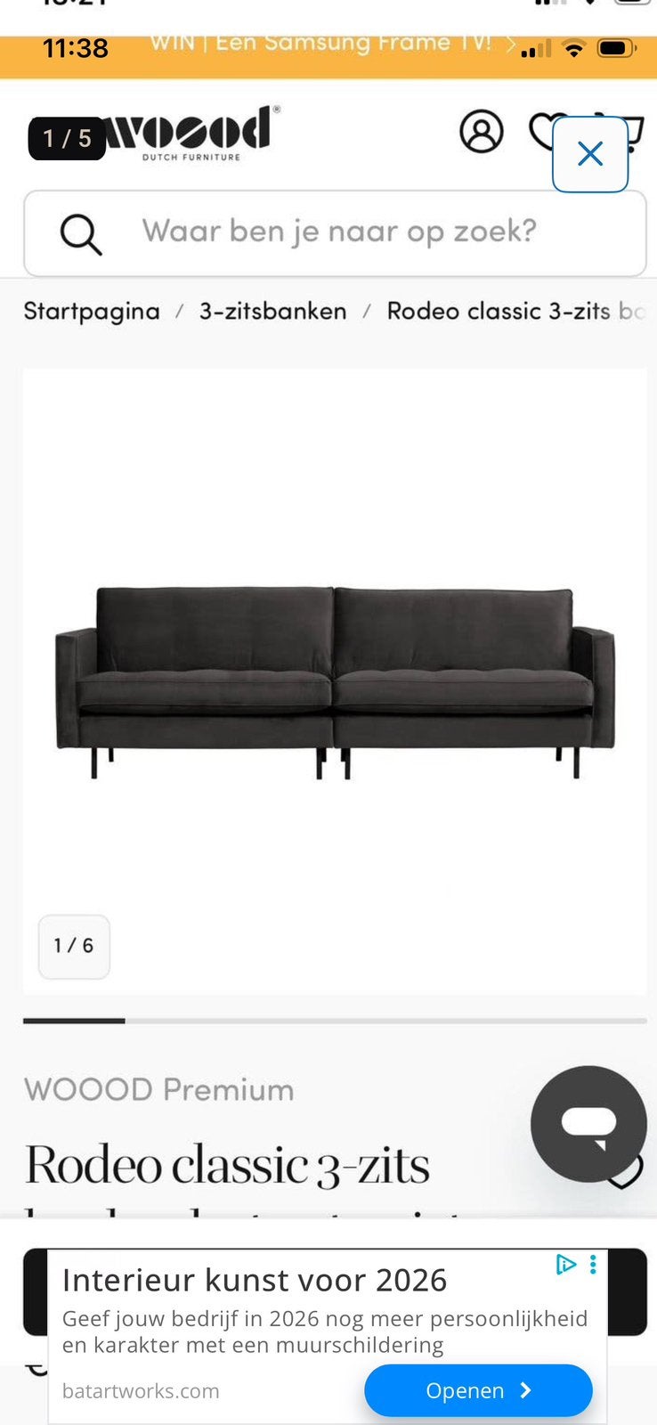 Wie……., Ophalen, 250 tot 300 cm, Zo goed als nieuw, Rechte bank