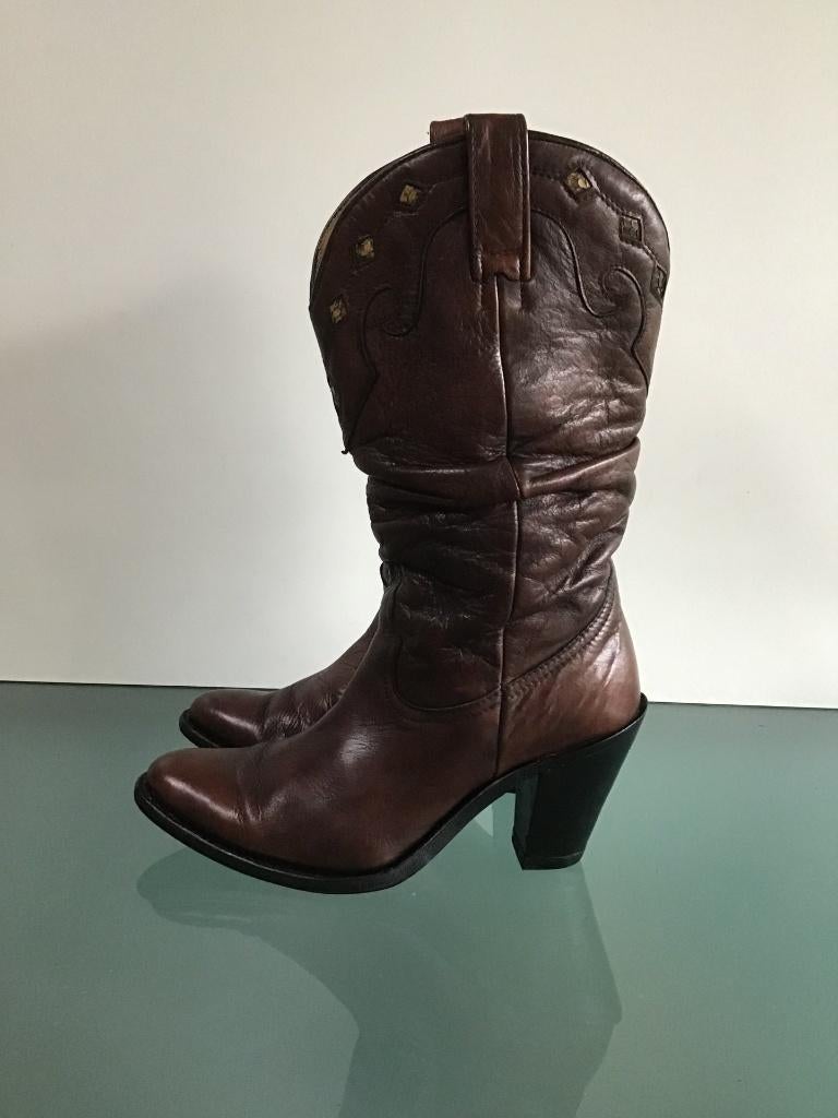 Sendra Bohemian leren bruine laarzen 38 | Gratis verzenden, Bruin, Verzenden, Zo goed als nieuw, Hoge laarzen