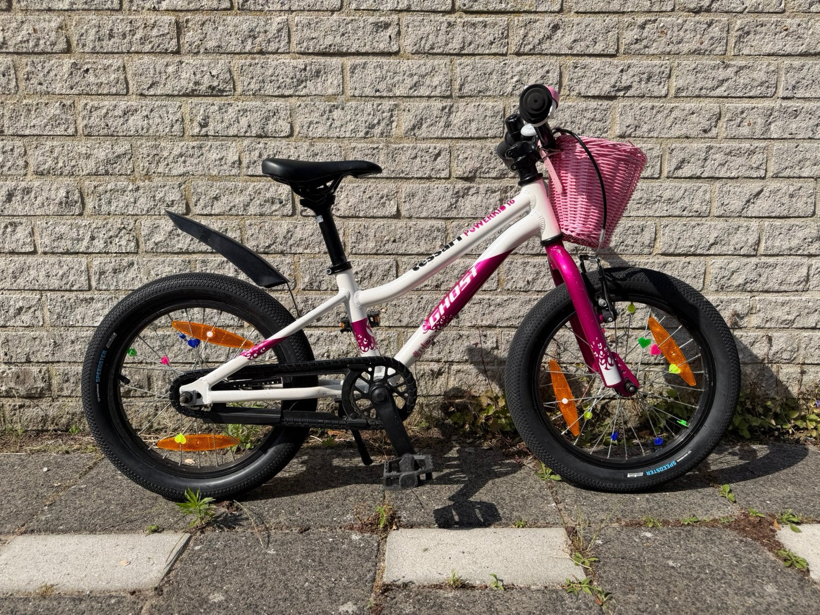 Ghost Powerkid 16 roze kinderfiets kinder mtb + zijwieltjes, Ophalen of Verzenden, Zo goed als nieuw, 16 tot 20 inch, Zijwieltjes