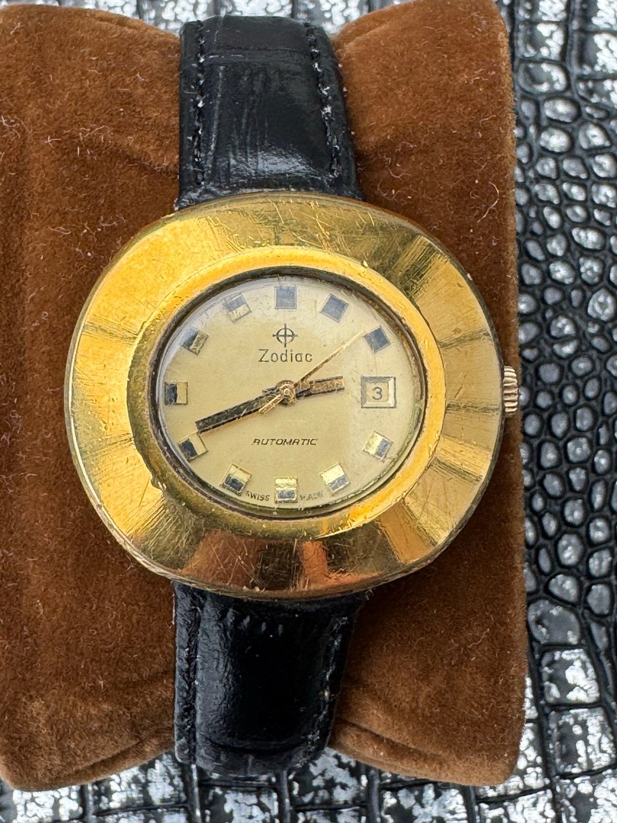 Zodiac Automatic Dames Polshorloge - met Zwarte Band, Ophalen of Verzenden, Gebruikt
