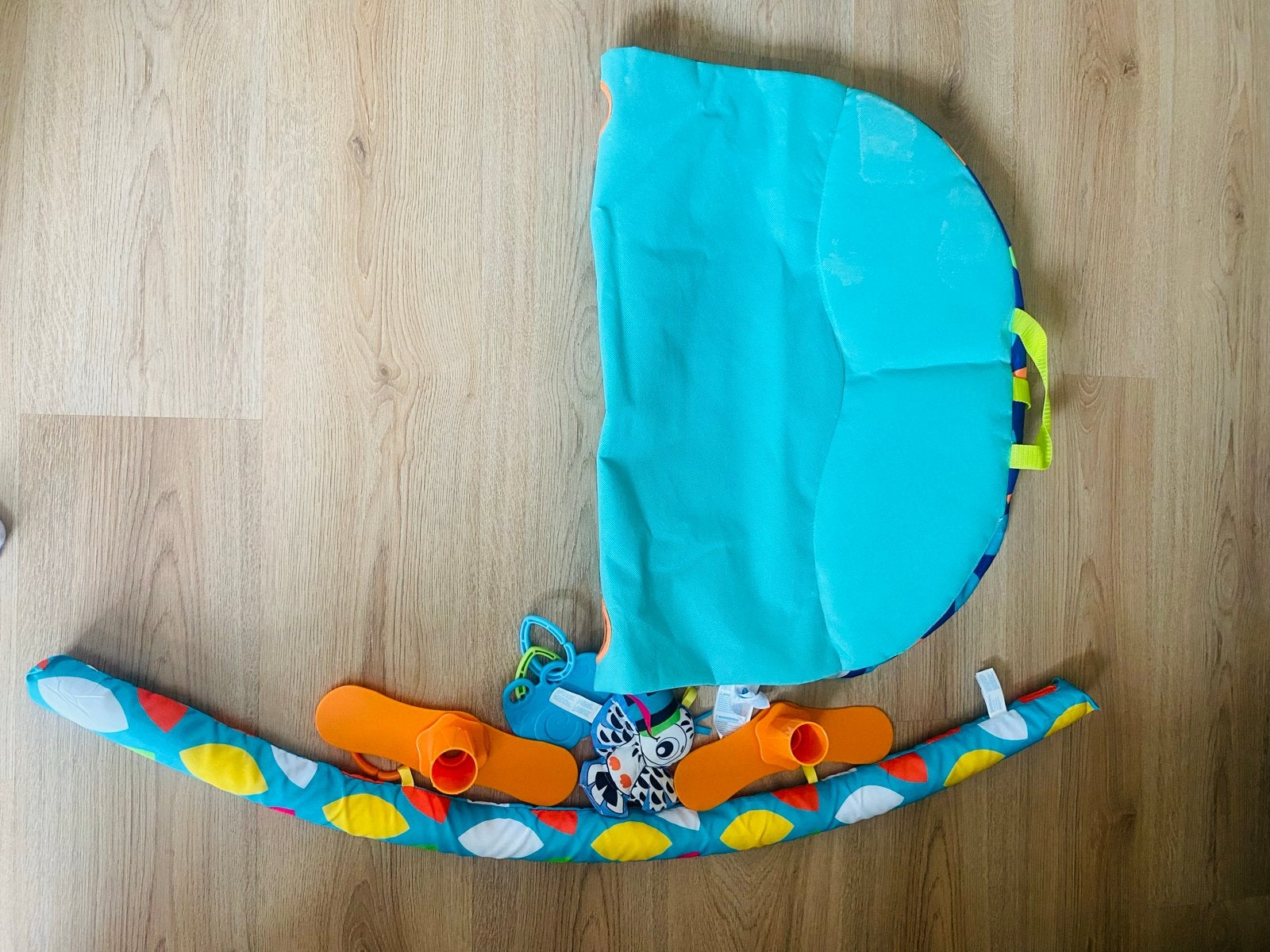 Vrolijk babygym en speeltjes wasbaar zo goed, Ophalen of Verzenden, Zo goed als nieuw, Speelkleed
