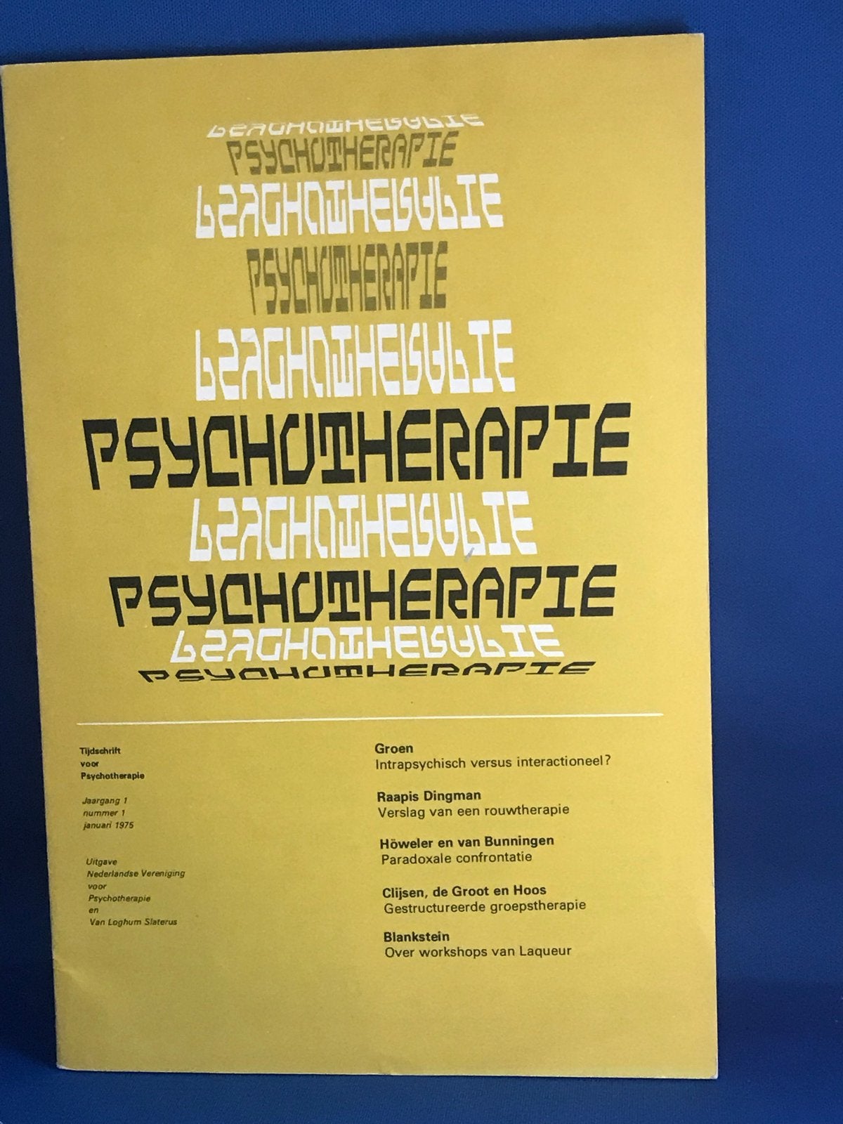 Tijdschrift voor Psychotherapie - Jaargang 1, nummer 1 (1975, Boeken, Ophalen, Gamma, Gelezen, WO