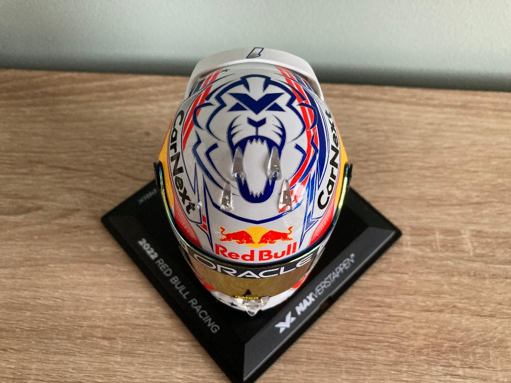 ✅ Max Verstappen 1:4 helm United States GP 2022 Red Bull, Ophalen of Verzenden, Nieuw, Formule 1