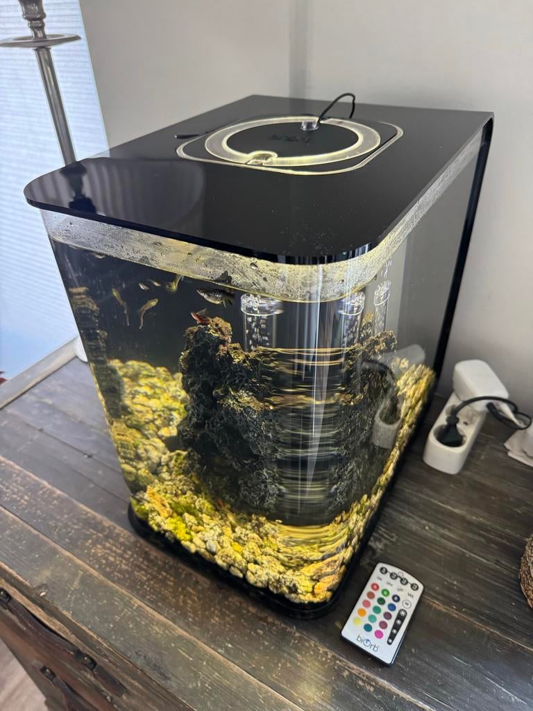Biorb life45 zwart met mcr verlichting, Dieren en Toebehoren, Ophalen, Zo goed als nieuw, Leeg aquarium