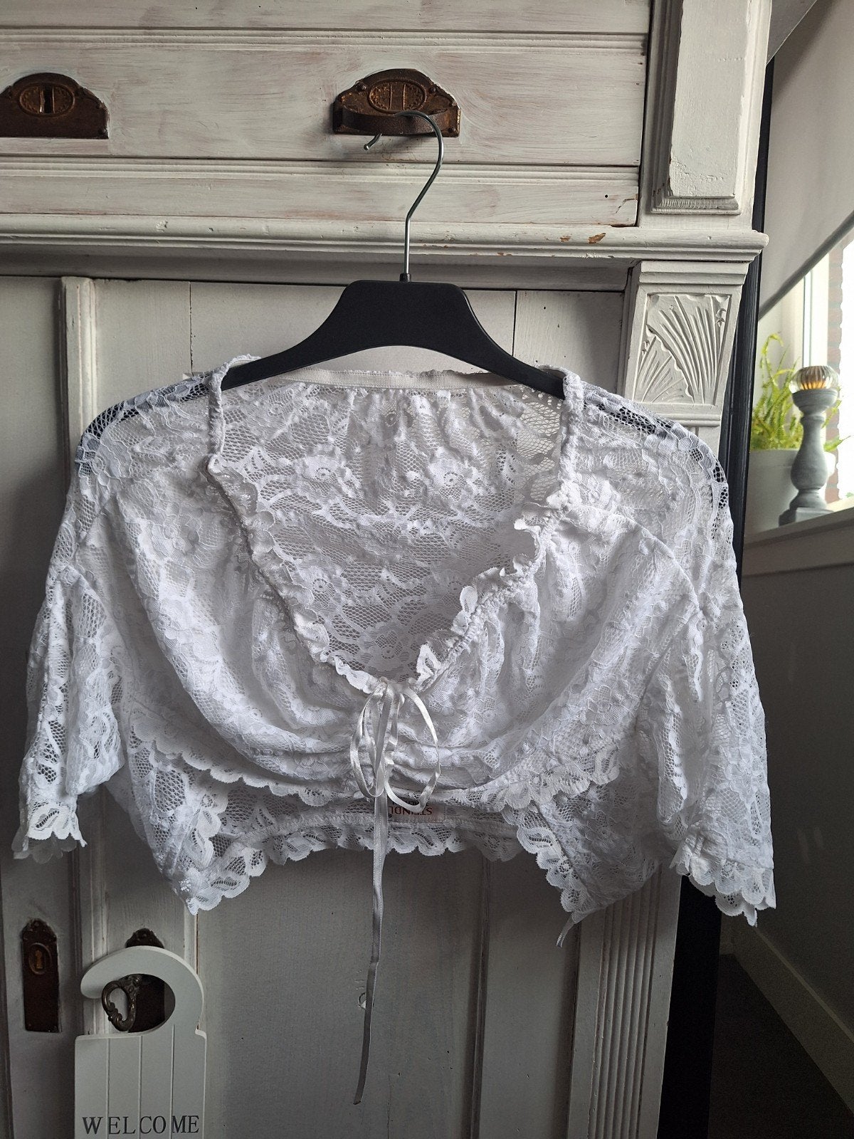 Super mooie originele witte kanten dirndl blouse, maat XL, Ophalen of Verzenden, Zo goed als nieuw, Maat 46/48 (XL) of groter