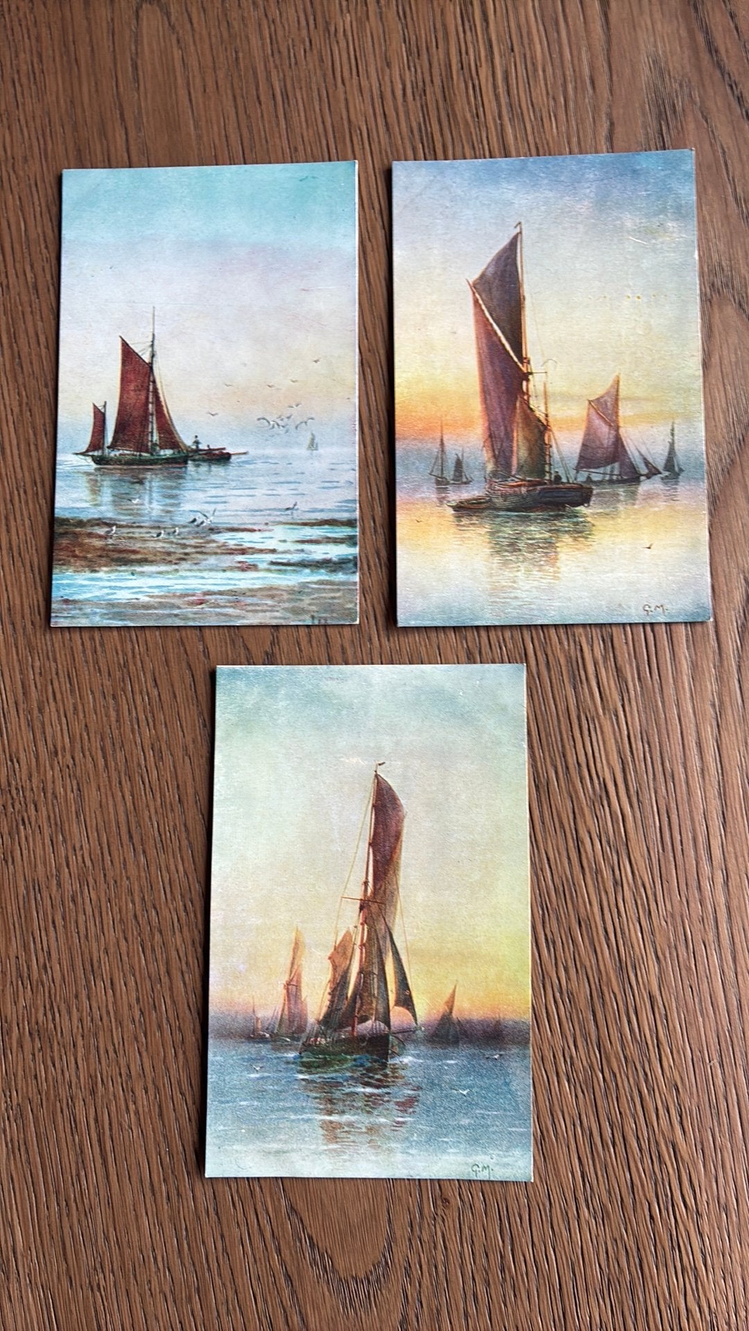 Mooie serie zeilschepen. 7 kaarten., Ophalen of Verzenden, Ongelopen