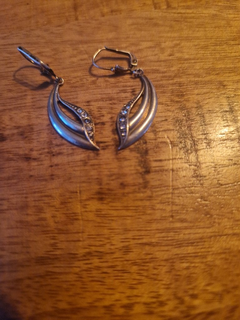 925 zilveren oorbellen met bergkristallen, Sieraden, Tassen en Uiterlijk, Ophalen of Verzenden, Zilver, Oorbellen