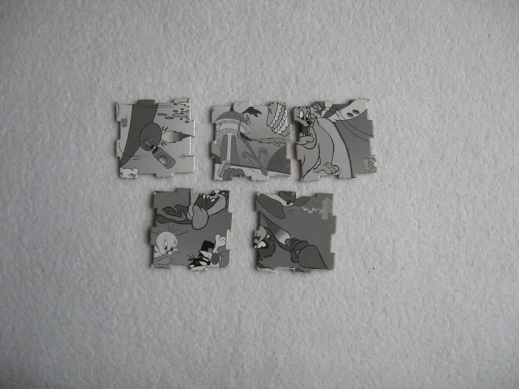 5 enkelzijdig bedrukte grijs-wit Looney Tunes Qubix (zeldz.), Verzamelen, Ophalen of Verzenden, Looney Tunes, Losse flippo's