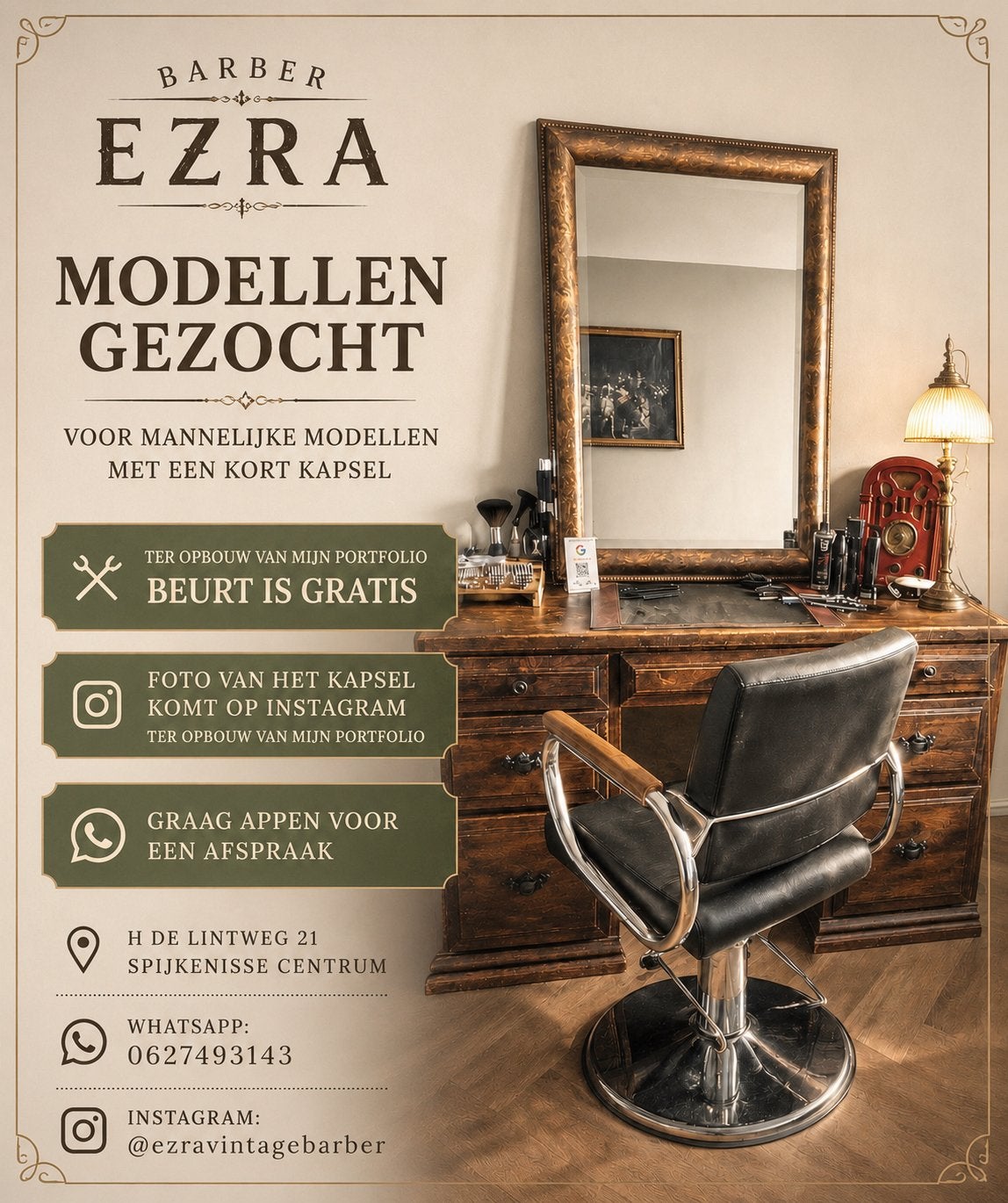 Gratis knipbeurt Spijkenisse Centrum - t/m 1 okt gratis💈, Ophalen, Meerdere media