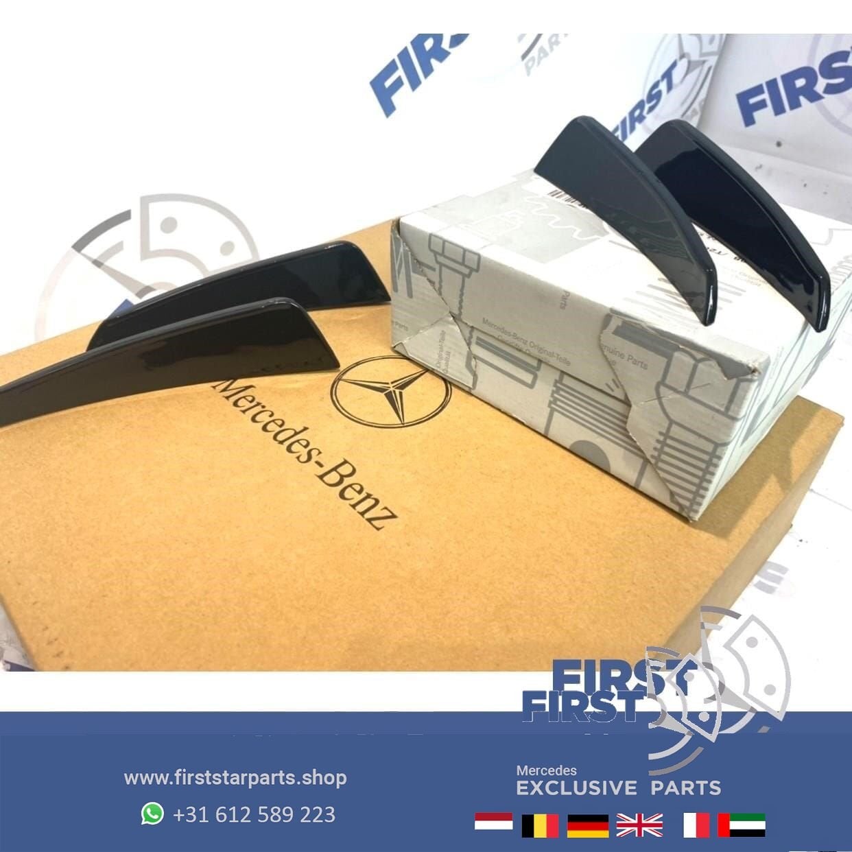 45 63 AMG VOORBUMPER SPLITTER A45S CLA45S C63 E63 GLA45S GLC, Gebruikt, Voor, Ophalen of Verzenden, -