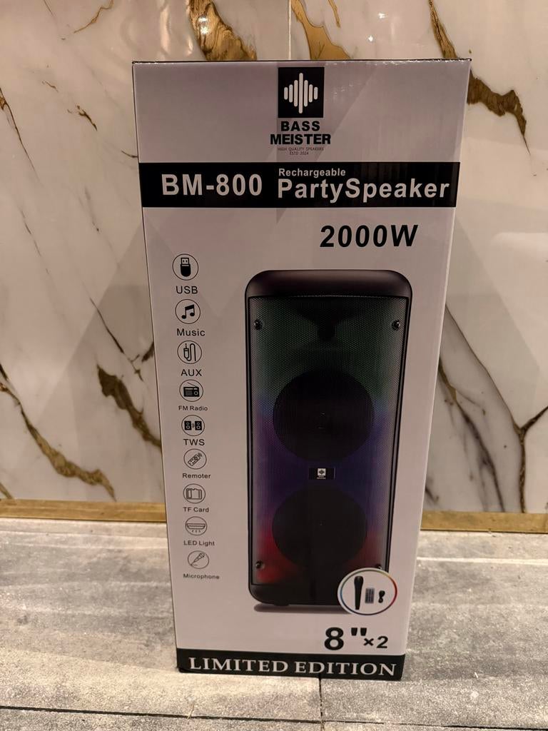 Bass Meister BM-800 Party Speaker 2000W, Ophalen, Nieuw, Overige typen, Overige merken