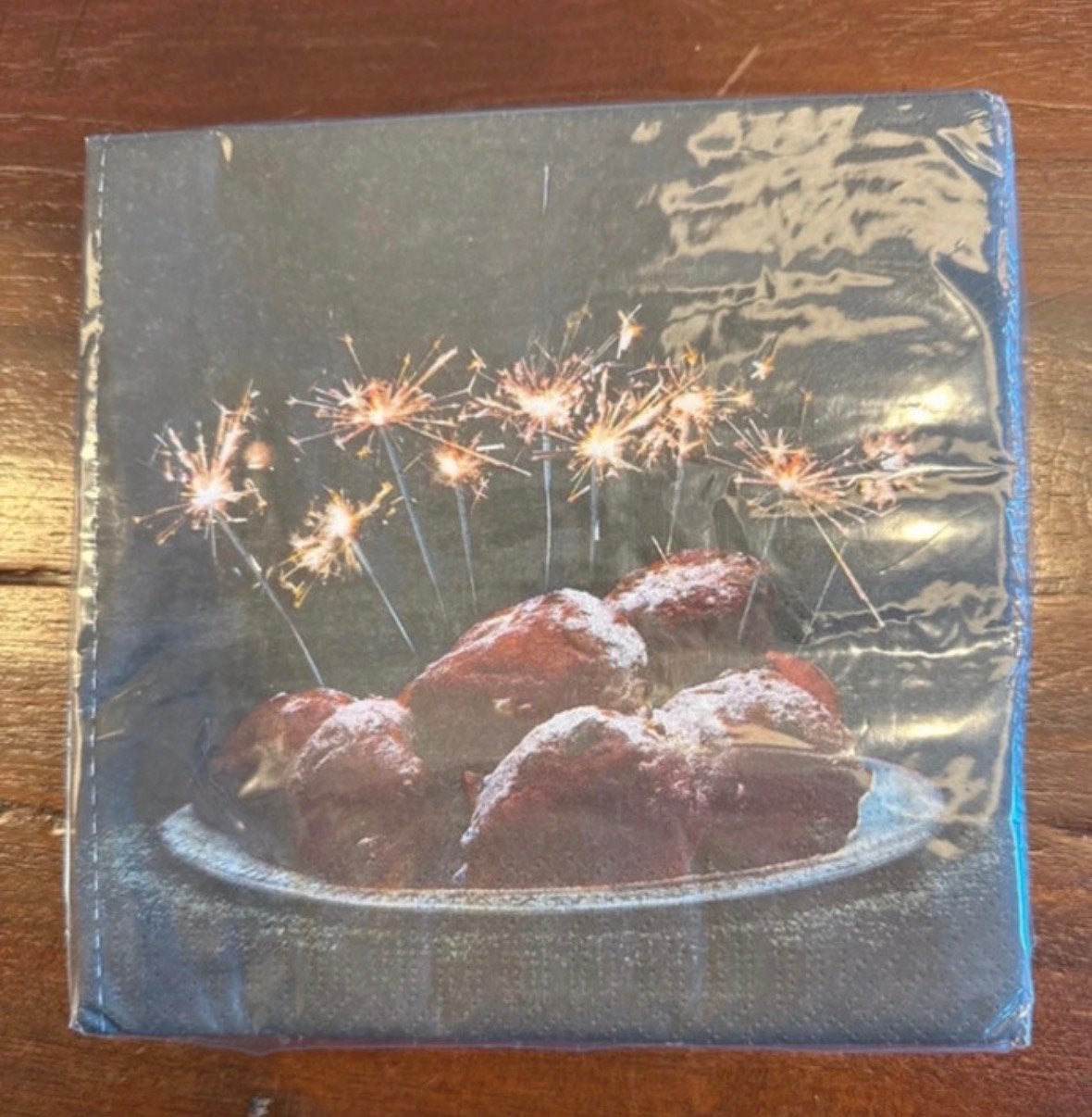 Papieren servetten met oliebollen - 33x33cm, 20 stuks, Overige materialen, Overige typen, Nieuw, Ophalen of Verzenden