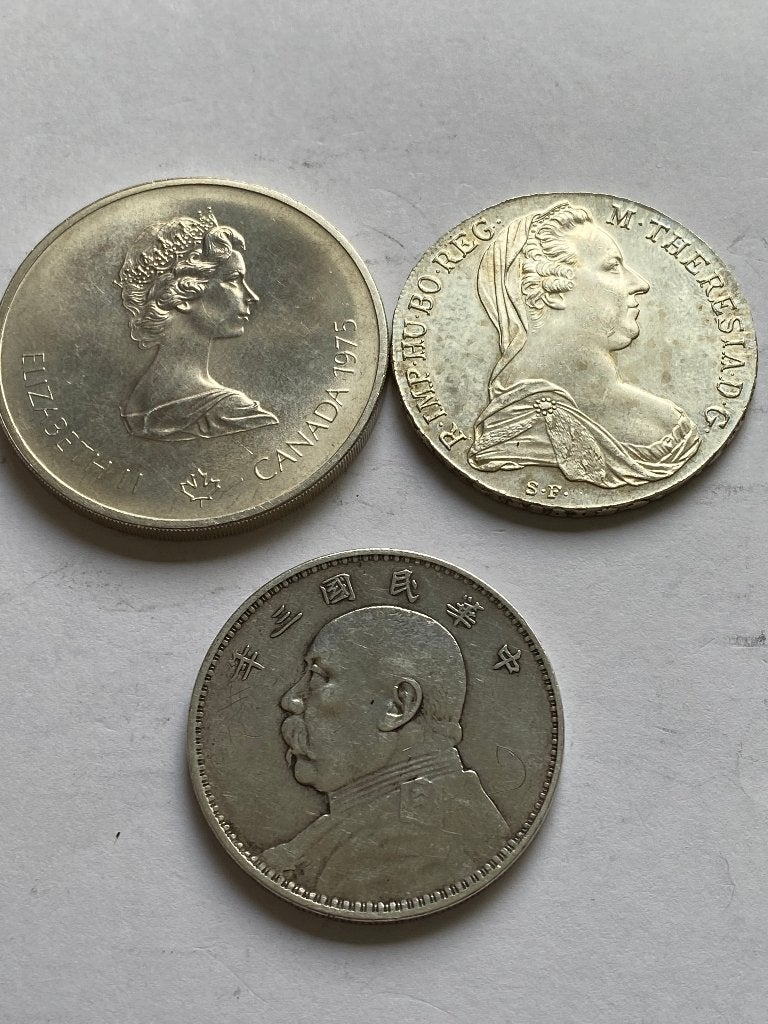 3 zilveren munten, Ophalen of Verzenden, Buitenland, Munten