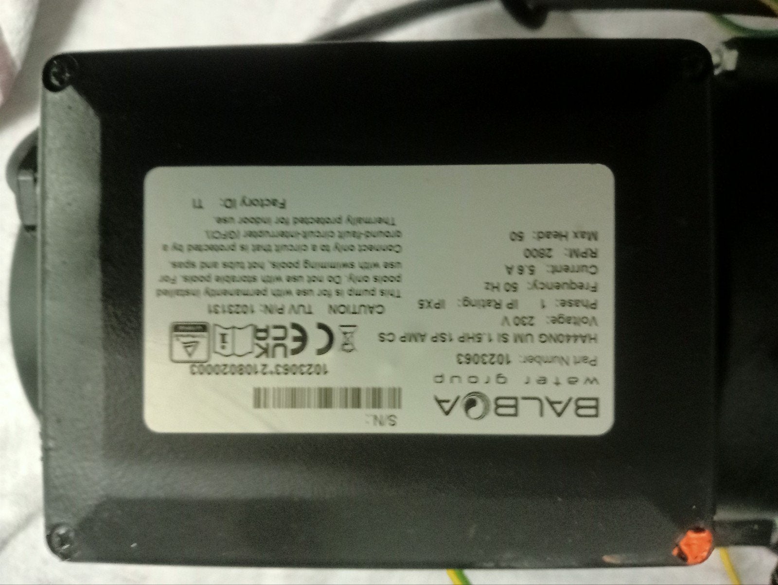 Balboa Water Group H4440NG UM SI 1.5HP 1SP AMP CS Pomp, Ophalen of Verzenden, Gebruikt