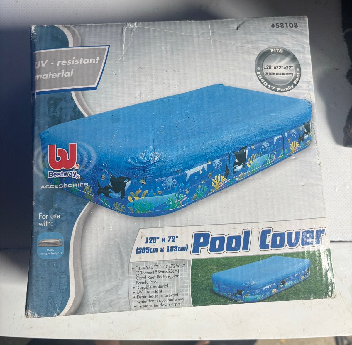 Bestway Zwembad Cover 305x183cm UV-bestendig, Ophalen, Nieuw, Afdekzeil