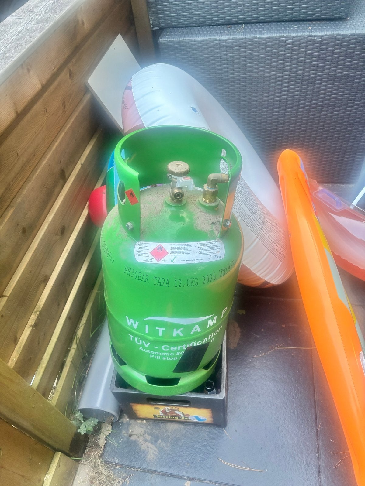 Witkamp gasfles met TÜV-certificering, Ophalen of Verzenden, Gebruikt