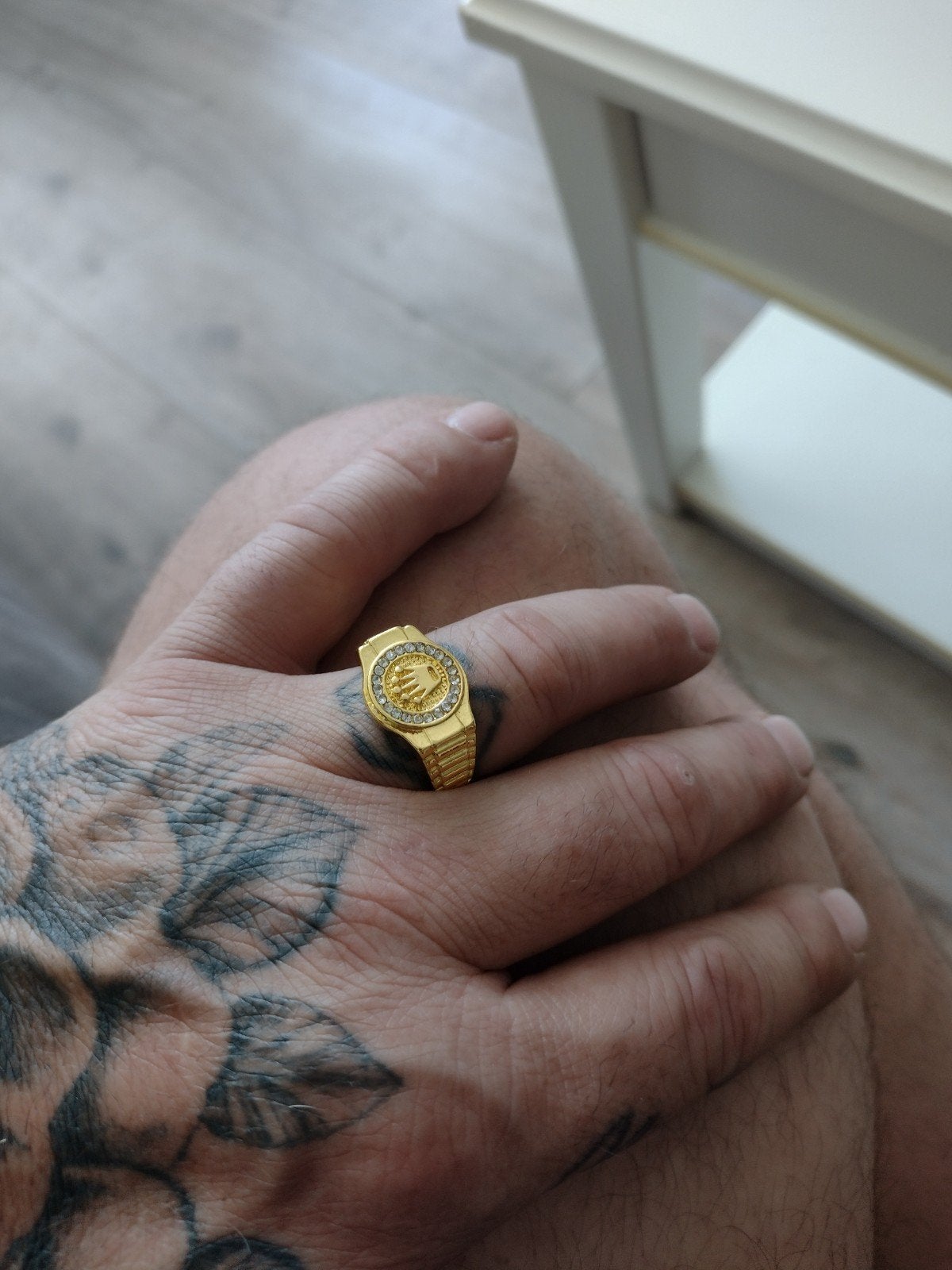 goud kleurige rolex ring, 20 of groter, Heer, Ophalen of Verzenden, Zo goed als nieuw