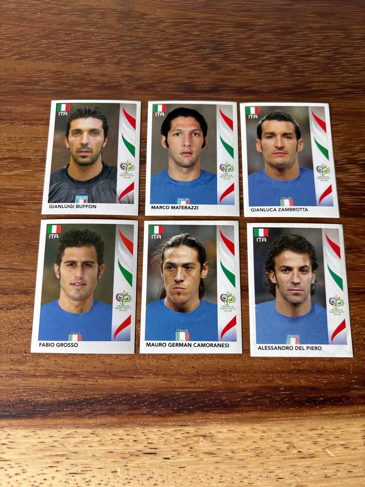 Panini WK 2006 Italië Plaatjes - Buffon, Materazzi, Del Pier, Ophalen of Verzenden, Zo goed als nieuw, Stickers en Plaatjes