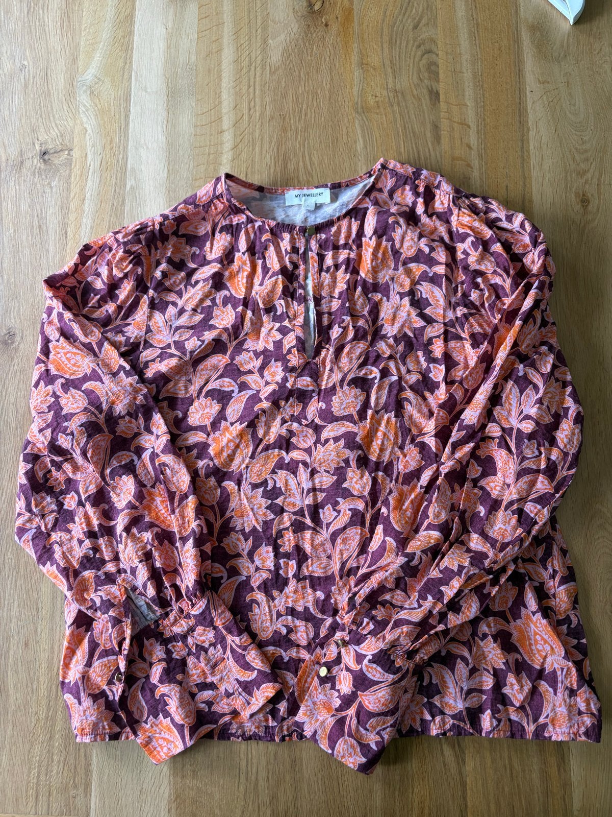 My Jewellery blouse met bloemenprint - Maat L, Ophalen of Verzenden, Zo goed als nieuw, Maat 42/44 (L), Paars