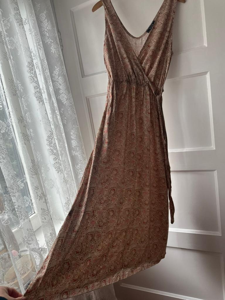 Zomers romantisch lief roze paisley maxi lange jurk Wauw S, Ophalen of Verzenden, Zo goed als nieuw, Roze, Maat 36 (S)
