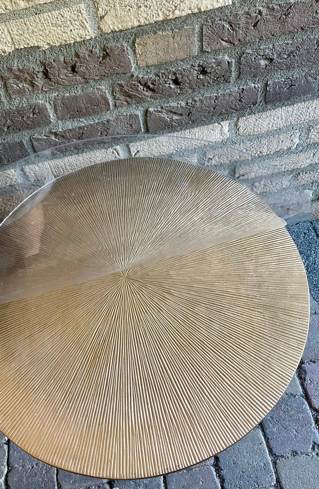Set van 3 gouden bijzettafels met bescherming, Ophalen, Minder dan 45 cm, Minder dan 55 cm, Metaal of Aluminium