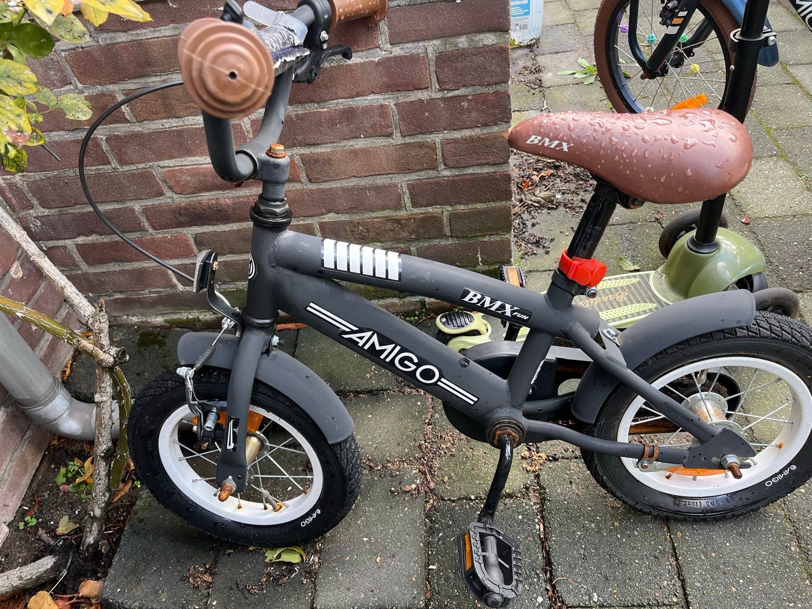 AMIGO BMX Turbo Kinderfiets - Grijs/Oranje, Ophalen, Gebruikt, Terugtraprem, Minder dan 16 inch