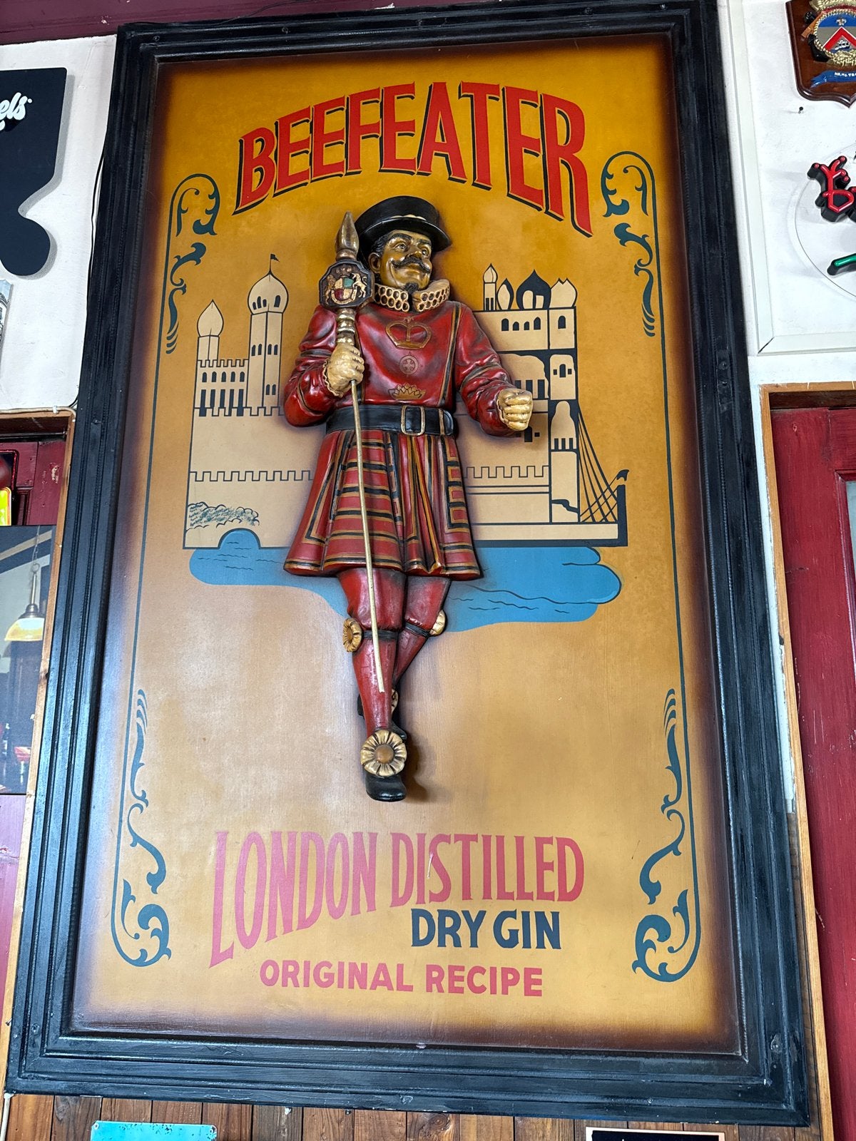 Groot Beefeater London Dry Gin Reclamebord - 3m hoog, Ophalen of Verzenden