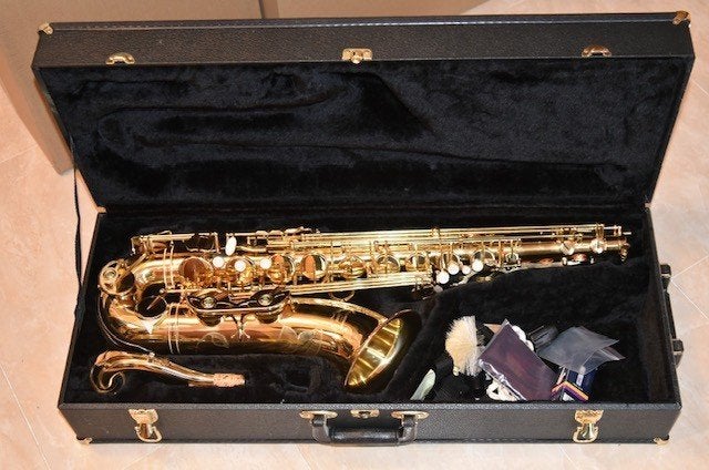 Expression Pro 2000 Tenorsaxofoon Gold, Ophalen, Zo goed als nieuw, Tenor, Met koffer