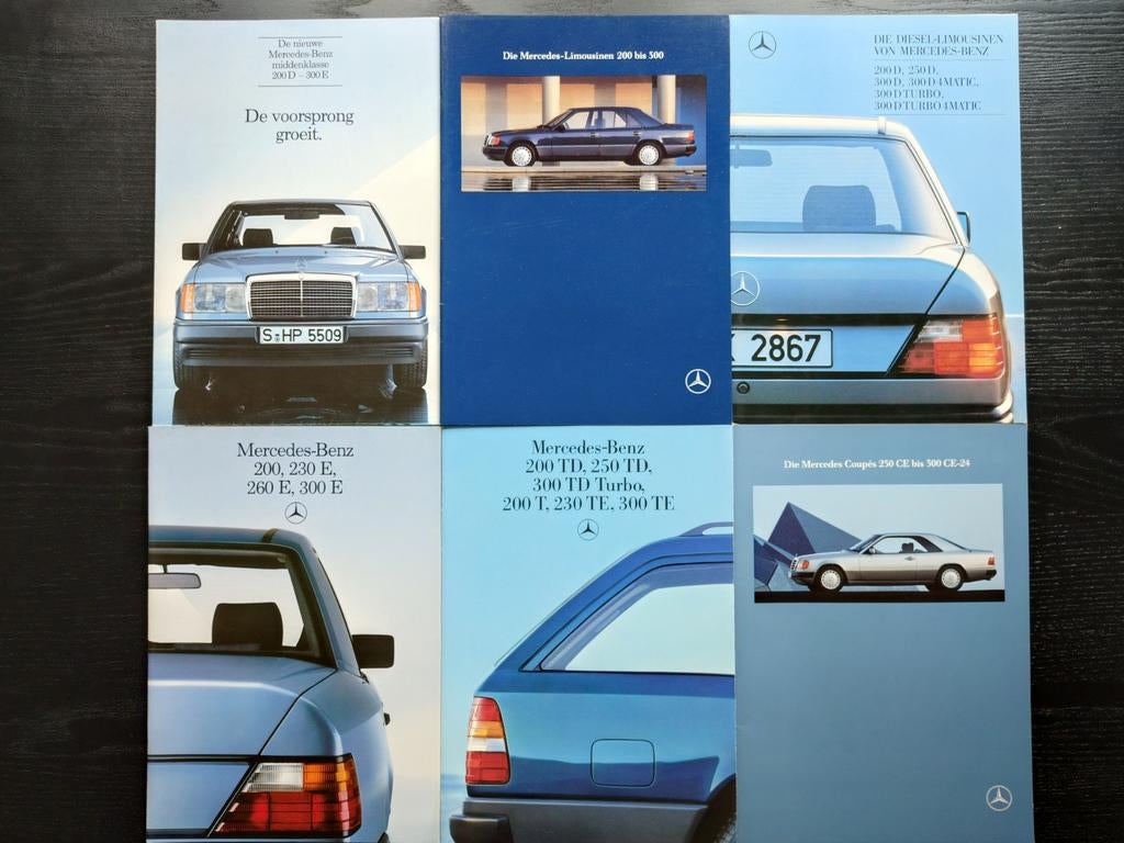 6 stuks Mercedes-Benz W124 Brochures., Ophalen of Verzenden, Gelezen, Mercedes, Mercedes-Benz