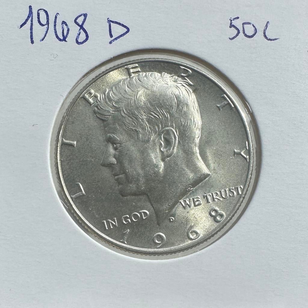 USA 1968 D Half Dollar - UNC, Postzegels en Munten, Munten | Amerika, Ophalen of Verzenden, Noord-Amerika, Zilver
