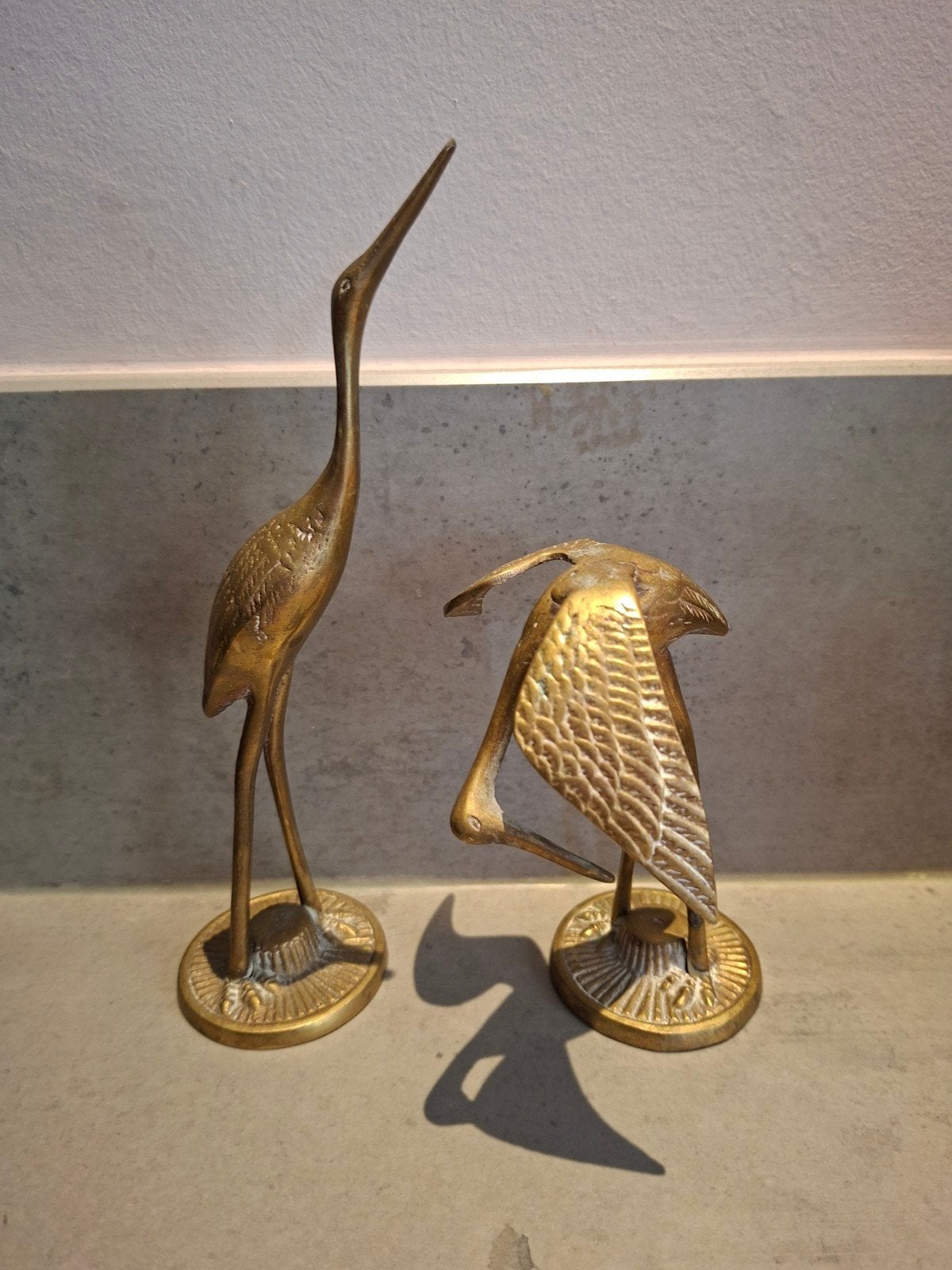 Vintage Mid-century Hollywood recency set messing kraanvogel, Ophalen of Verzenden