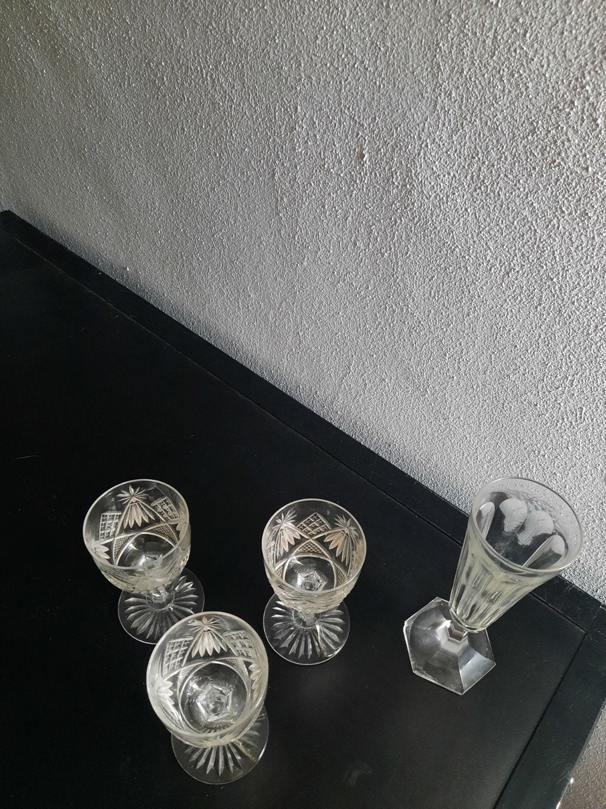 4 kristallen glazen, Antiek en Kunst, Antiek | Glas en Kristal, Ophalen