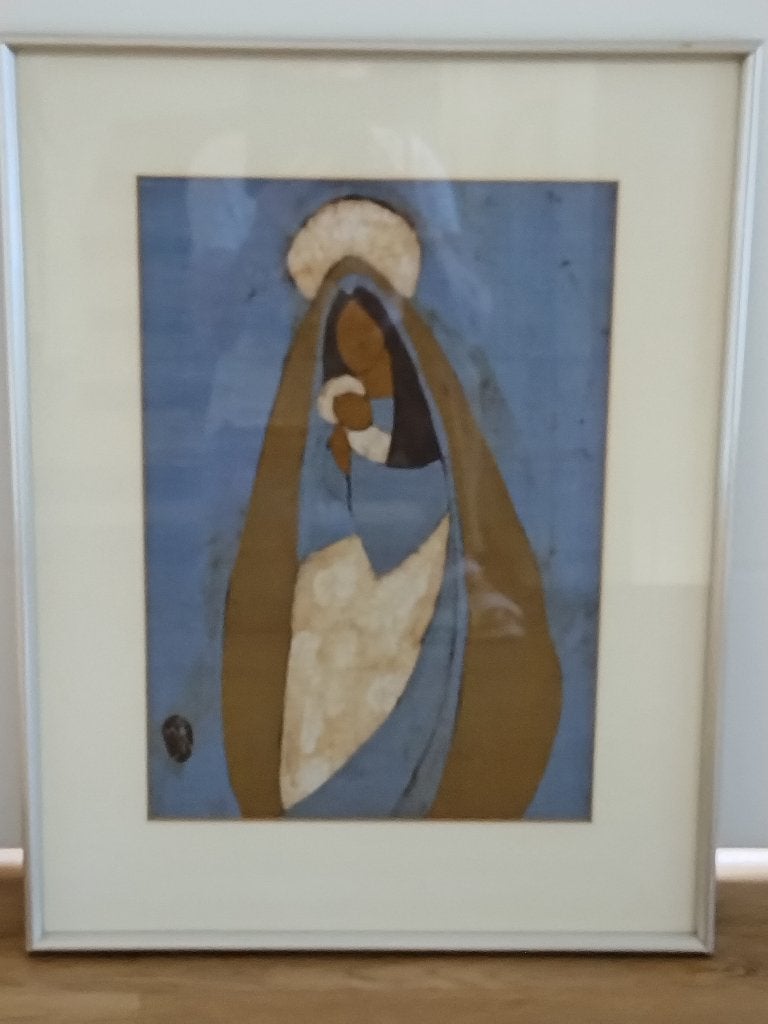schilderij Madonna met kind, Antiek en Kunst, Kunst | Schilderijen | Klassiek, Ophalen, Overige stijlen, Overige technieken, Overige onderwerpen