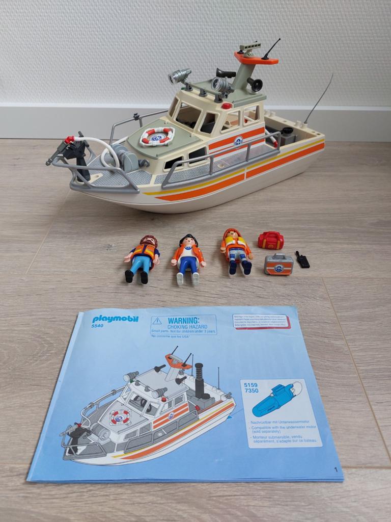 Playmobil Reddingboot 5540 met handleiding 99% compleet, Kinderen en Baby's, Speelgoed | Playmobil, Ophalen of Verzenden, Zo goed als nieuw