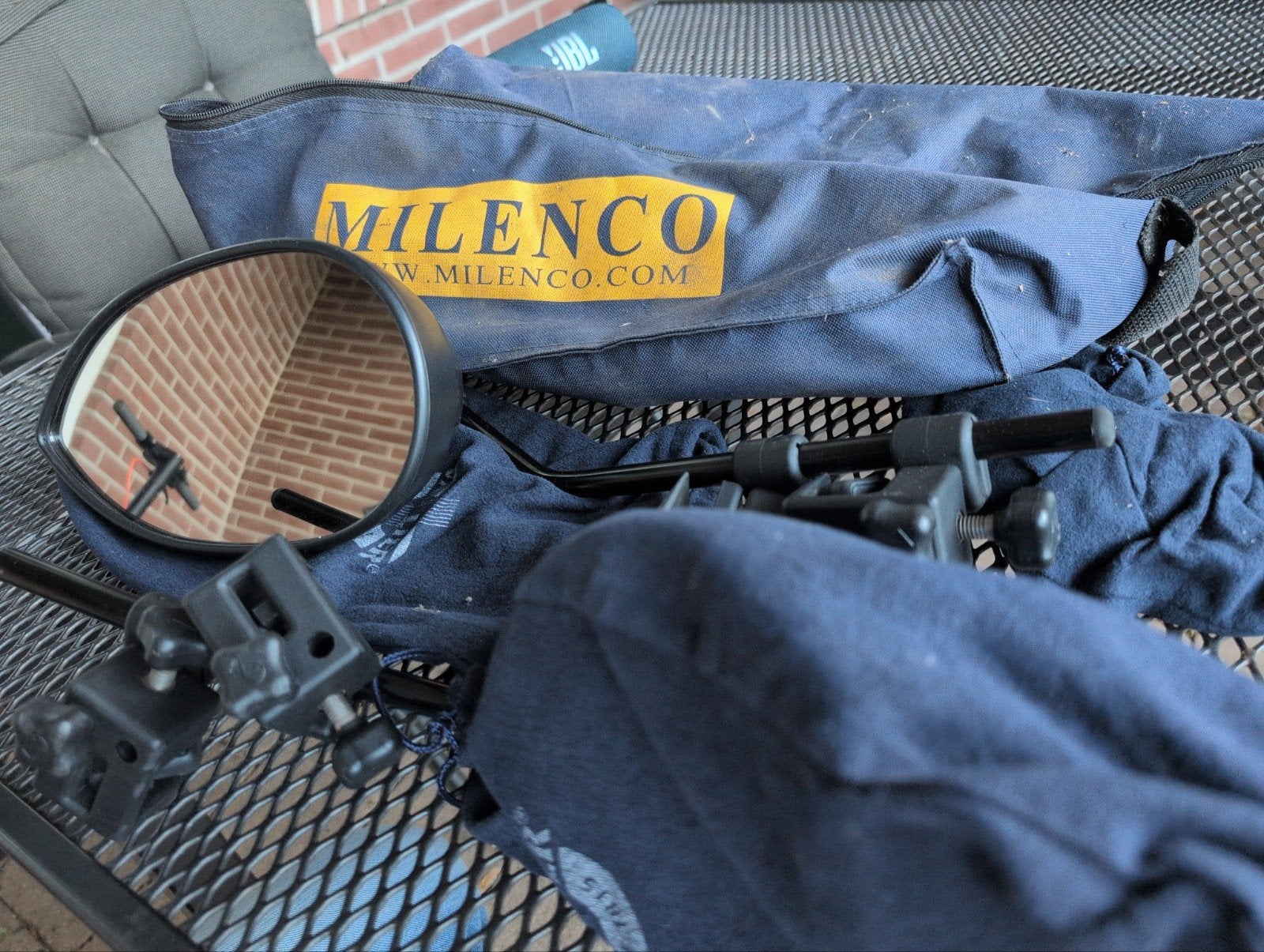 Milenco caravanspiegels in draagtas, Ophalen, Zo goed als nieuw