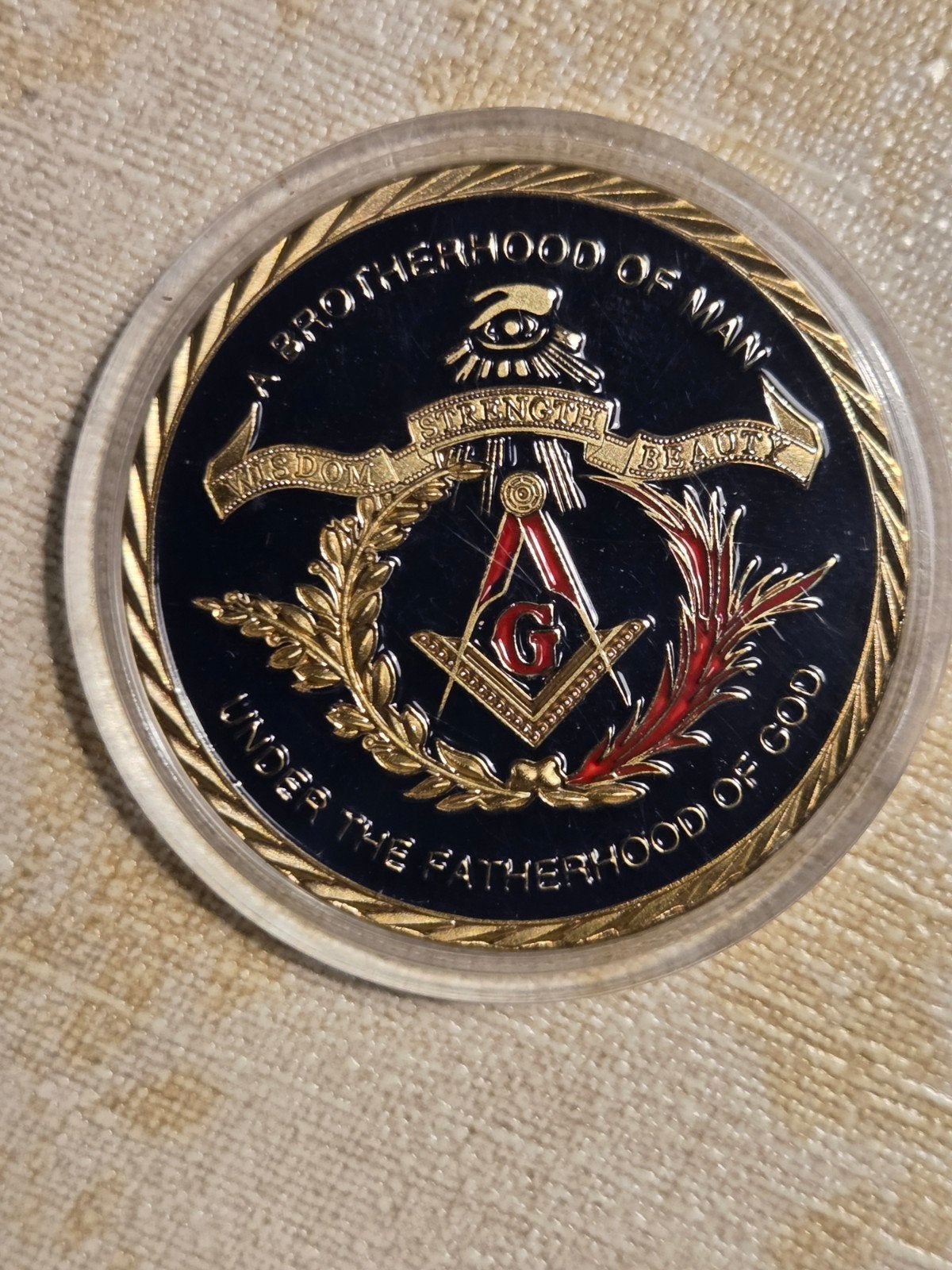 Vrijmetselaars Medaille/Munt - Brotherhood of Man, Postzegels en Munten, Ophalen of Verzenden